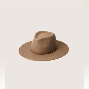 Wide-Brim Felt Fedora Hat in Tan